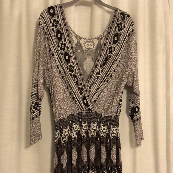 Free People Reversible midi dress in unique detailed pattern - Picture 1 of 8